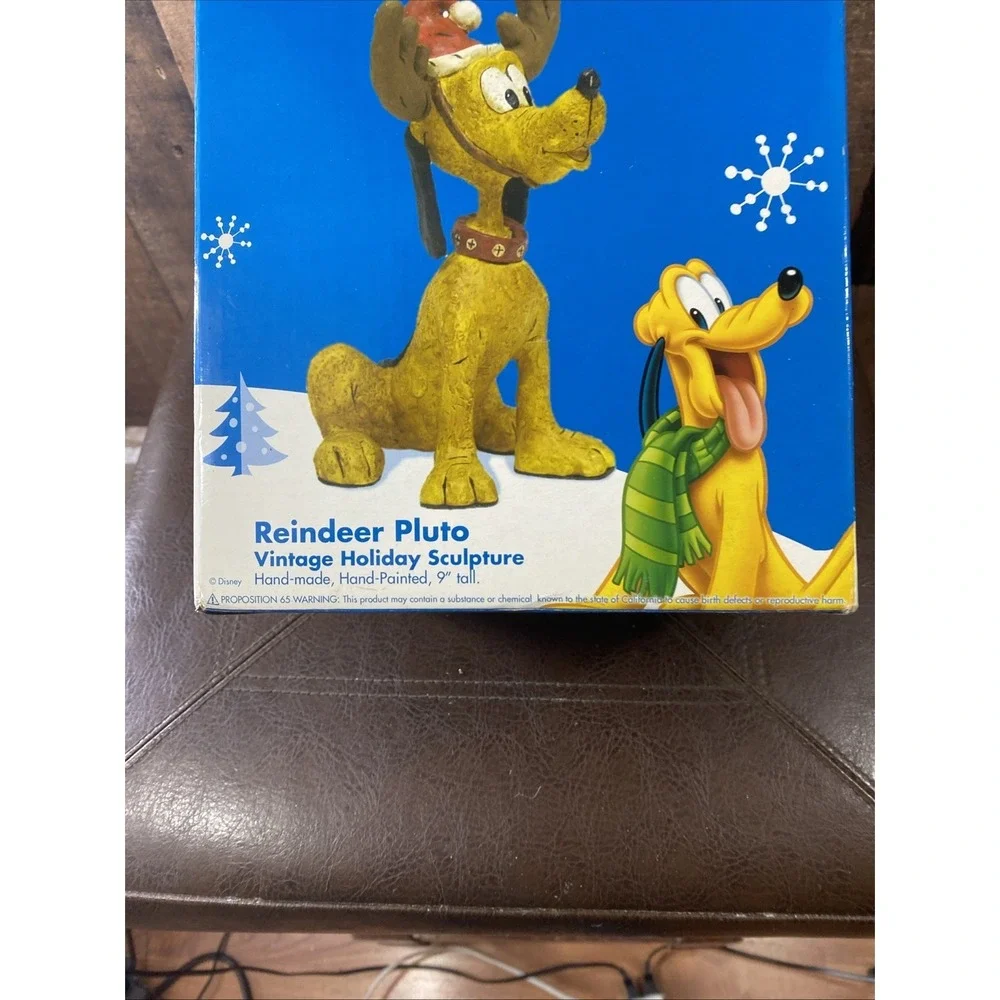 Disney Reindeer Pluto Vintage Holiday‎ Sculpture Hand-Made Hand-Painted 9